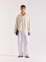 Load image into Gallery viewer, Yellow &amp; White Striped Drape Shirt