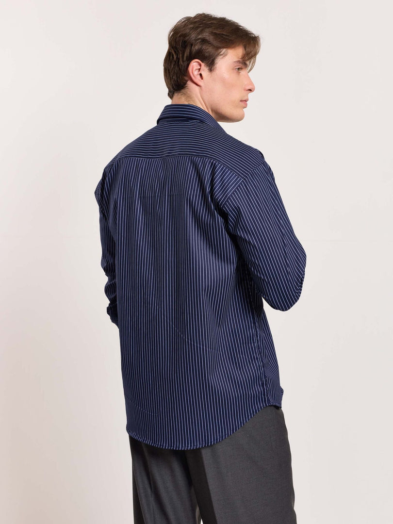 Blue Pinstriped Shirt