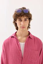 Load image into Gallery viewer, Dark Pink Gauze Holiday Shirt
