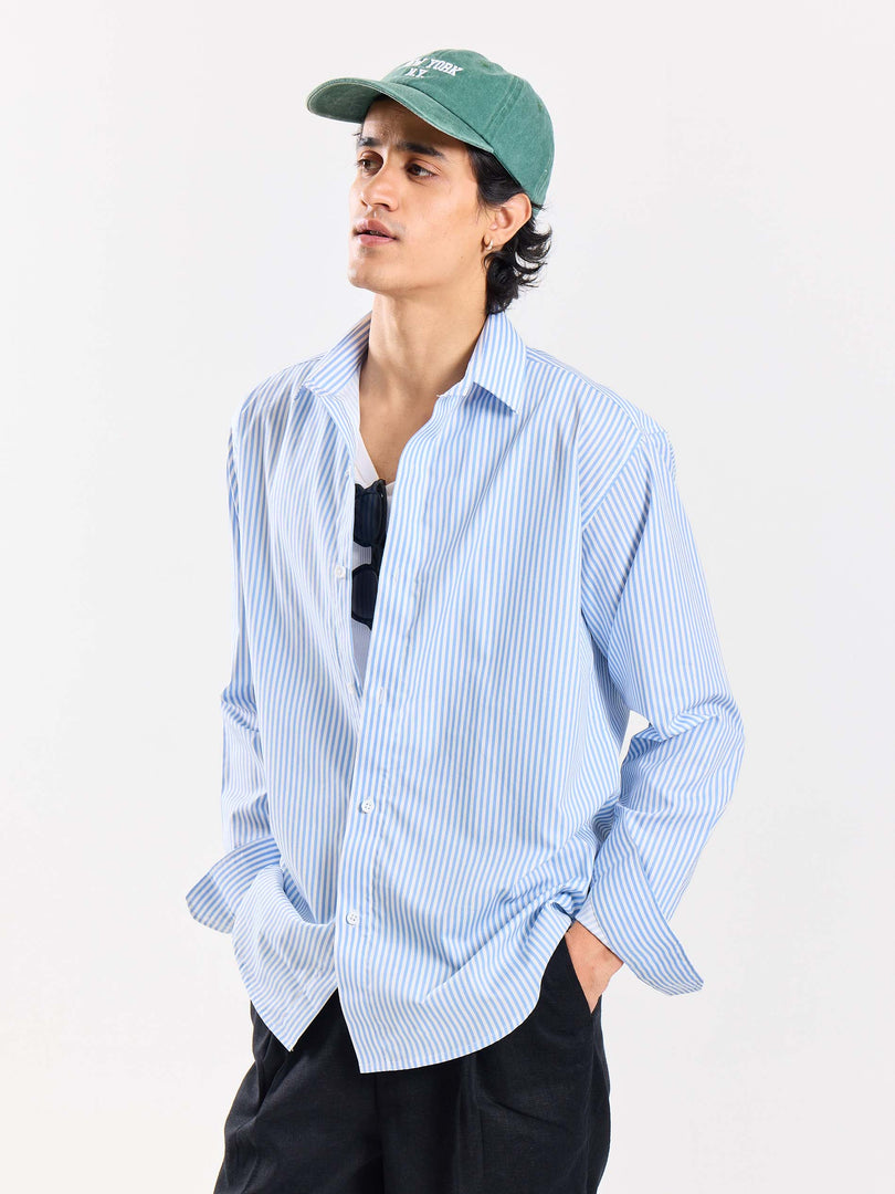 Relaxed Fit Poplin Striped Shirt