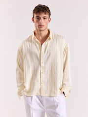 Yellow & White Striped Drape Shirt