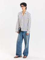 Load image into Gallery viewer, Striped Drape Shirt
