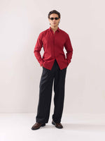 Load image into Gallery viewer, Cherry Red Poplin Shirt
