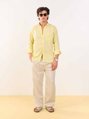 Butter Yellow Irish Linen Shirt