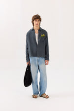 Load image into Gallery viewer, Blue Grey Gauze Holiday Shirt

