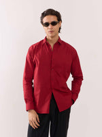 Load image into Gallery viewer, Cherry Red Poplin Shirt
