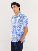 Load image into Gallery viewer, Blue Mosaic Printed Shirt