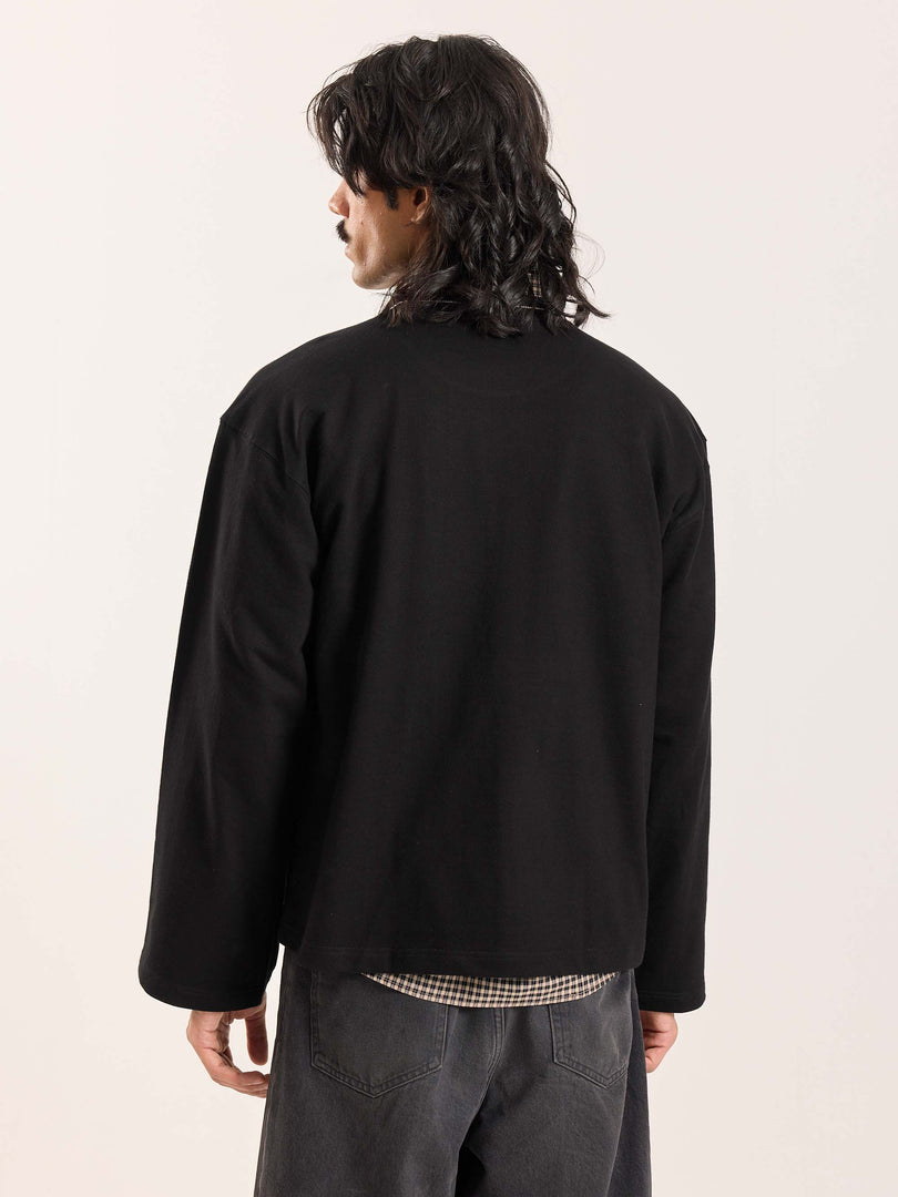 Black Loose Fit Cropped T-Shirt