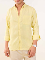 Load image into Gallery viewer, Butter Yellow Irish Linen Shirt
