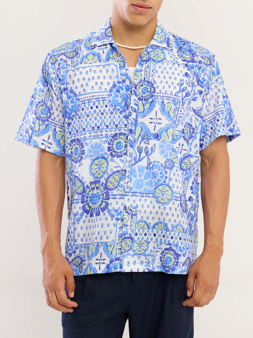 Blue Mosaic Printed Shirt
