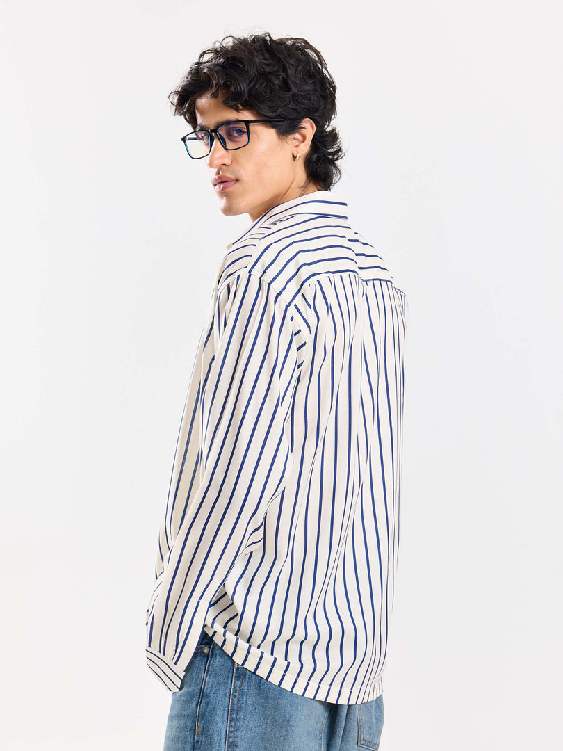 Striped Drape Shirt