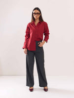 Load image into Gallery viewer, Cherry Red Poplin Shirt
