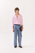 Load image into Gallery viewer, Light Pink Textured Drape Shirt (Pre-Order)
