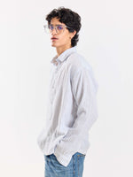 Load image into Gallery viewer, White Striped Gauze Holiday Shirt
