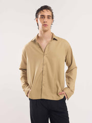 Sand Brown Drape Shirt