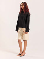 Load image into Gallery viewer, Black Loose Fit Cropped T-Shirt