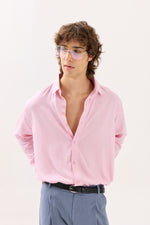Load image into Gallery viewer, Light Pink Textured Drape Shirt (Pre-Order)
