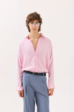 Load image into Gallery viewer, Light Pink Textured Drape Shirt (Pre-Order)

