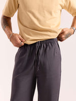 Load image into Gallery viewer, Dark Grey Linen Pull-on Pants