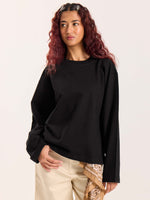 Load image into Gallery viewer, Black Loose Fit Cropped T-Shirt