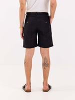 Load image into Gallery viewer, Black Linen Trouser Shorts
