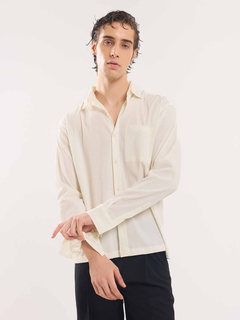 Buy Off White Textured Holiday Shirt Online at Best Price | 5Feet11 Buy Off White Textured Holiday Shirt Online at Best Price | 5Feet11