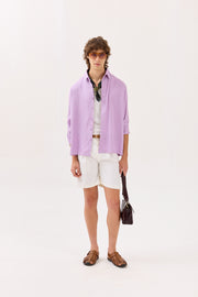 Lilac Textured Drape Shirt