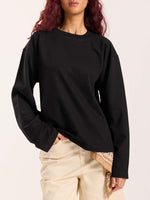 Load image into Gallery viewer, Black Loose Fit Cropped T-Shirt
