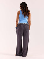 Load image into Gallery viewer, Dark Grey Linen Pull-on Pants