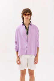Lilac Textured Drape Shirt