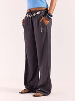 Load image into Gallery viewer, Dark Grey Linen Pull-on Pants