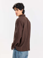 Load image into Gallery viewer, Dark Brown Gauze Holiday Shirt
