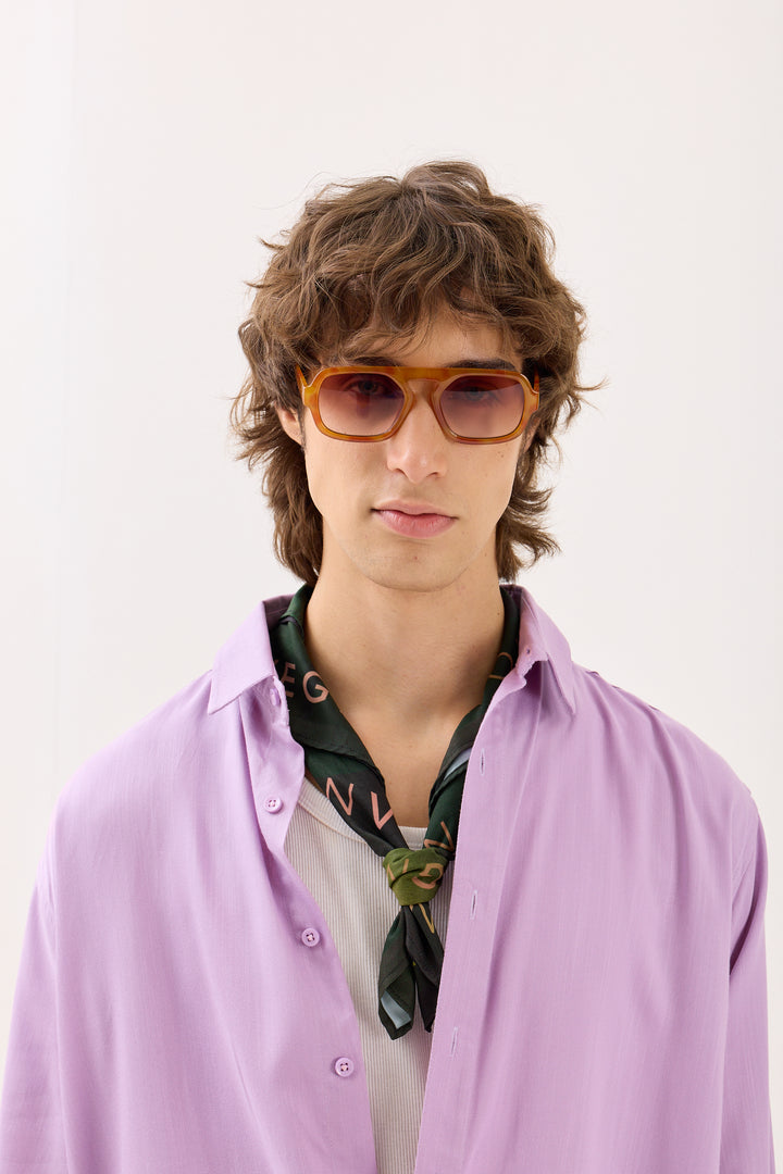 Lilac Textured Drape Shirt (Pre-Order)