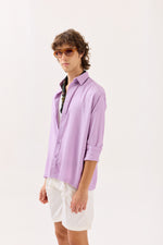 Load image into Gallery viewer, Lilac Textured Drape Shirt (Pre-Order)
