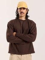Load image into Gallery viewer, Dark Brown Loose Fit Cropped T-Shirt