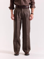 Load image into Gallery viewer, Dark Brown Linen Baggy Trousers
