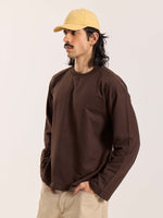 Load image into Gallery viewer, Dark Brown Loose Fit Cropped T-Shirt
