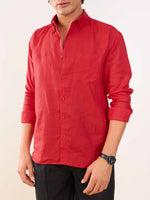 Load image into Gallery viewer, Red Irish Linen Shirt
