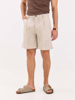 Load image into Gallery viewer, Natural Linen Trouser Shorts
