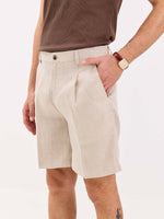 Load image into Gallery viewer, Natural Linen Trouser Shorts
