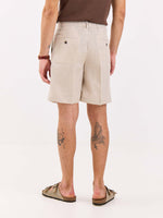 Load image into Gallery viewer, Natural Linen Trouser Shorts
