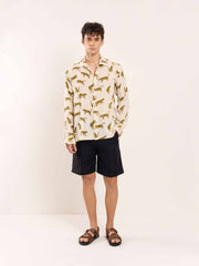 Cheetah Printed Gauze Holiday Shirt