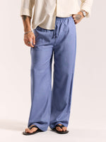 Load image into Gallery viewer, Dusty Blue Linen Pull-on Pants