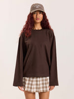 Load image into Gallery viewer, Dark Brown Loose Fit Cropped T-Shirt