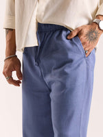 Load image into Gallery viewer, Dusty Blue Linen Pull-on Pants