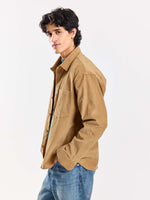 Load image into Gallery viewer, Camel Corduroy Oversized Shirt
