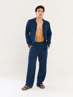 Load image into Gallery viewer, Dark Blue Gauze Pull-on Pants
