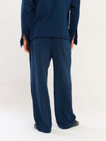 Load image into Gallery viewer, Dark Blue Gauze Pull-on Pants
