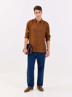 Load image into Gallery viewer, Rust Brown Irish Linen Shirt
