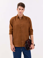 Load image into Gallery viewer, Rust Brown Irish Linen Shirt
